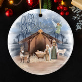 Oh Holy Night Nativity Religious Christmas Ornament, Birth of Jesus Decoration