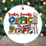 Santa’s Favorite Office Staff Christmas Themed Ornament, Receptionist and Secretary, Accountant and Admin Gifts