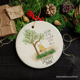 Sweet Simple Beauty Personalized Newborn Baby Christmas Ornament, Custom Name Ceramic Keepsake