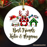 Personalized Dog Buffalo Plaid Leopard Merry Christmas Ornament, Dog Mom Gift