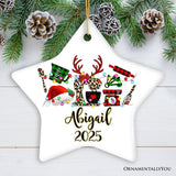 Personalized Baker Buffalo Plaid Leopard Merry Christmas Ornament, Baking Gift