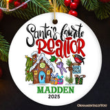 Personalized Santa’s Favorite Realtor Christmas Ornament, Real Estate Agent Custom Appreciation Gift