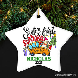 Santa’s Favorite Supervisor Leadership Recognition Keepsake Personalized Ornament, Colorful Mentorship Appreciation Gift