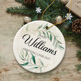 Baby Arriving Personalized Ornament, New Baby Announcement Keepsake Gift