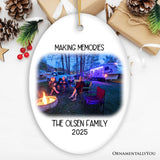 Camping Memory Photo Customized Ornament, Personalized Christmas Camper Gift