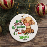Fun Personalized Siblings Children Ornament, Playful Custom Christmas Gift for Son or Daughter