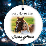 Personalized Horse Photo Ornament, Keepsake Picture Horse Lovers Gifts