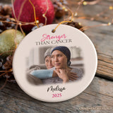 Women’s Cancer Awareness Custom Photo Ornament, Image Upload Personalized Gift