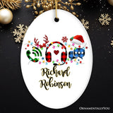 Personalized Customer Service Representative Buffalo Plaid Leopard Merry Christmas Ornament Gift