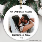 First Hanukkah Married Personalized Photo Ornaments, Engagement Gift
