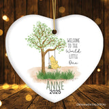 Sweet Simple Beauty Personalized Newborn Baby Christmas Ornament, Custom Name Ceramic Keepsake