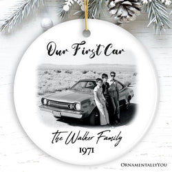 Personalized First Car Photo Ornament, New Driver Picture Custom Christmas Family Gift
