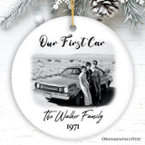 Personalized First Car Photo Ornament, New Driver Picture Custom Christmas Family Gift