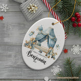 Personalized Baby Boy First Christmas Ornament, Treasured Newborn Holiday Debut Gift