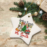 Santa’s Favorite Librarian Custom Christmas Ornament, Personalized Holiday Gift