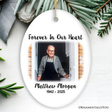 Personalized Memorial Photo Upload Ornament, In Loving Memory Death of a Loved One