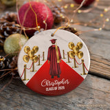 Personalized Male Graduation Ceremony Ornament, School Grad Teenage or Adult Boys Gift
