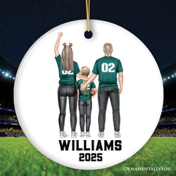 Personalized Football Family Ornament, Custom Christmas Gift