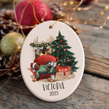 Personalized Toddler Ceramic Christmas Ornament, Gift for Child