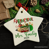 Holiday Pencil Art Personalized School Principal Christmas Ornament