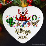 Personalized Buffalo Plaid Gunslinger Western Cowboy Style Christmas Ornament