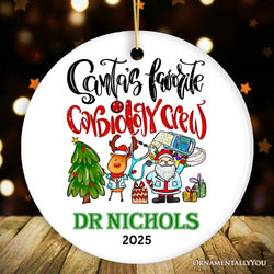 Santa's Favorite Cardiology Crew Personalized Christmas Ornament, Heart Health Teamwork Appreciation Gift