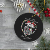 Festive & Fun Skeleton First Christmas Personalized Ornament, Holiday Wedding Keepsake Gift