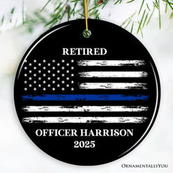Personalized Retired Police Officer Ornament, Retiring Law Enforcement Cop Gift