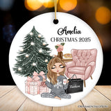 Glamorous Girl Personalized Christmas Ornament, Fashionista Teenager Shopping Addict Holiday Gift