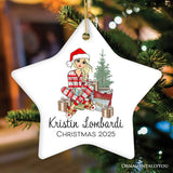 Personalized Girly Girl Christmas Ornament, Black, Blonde, Brown Brunette, and Red Hair