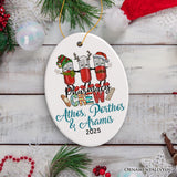 Playful Personalized Pharmacist Crew Christmas Ornament, Customized Gift for Pharmacy with Pills