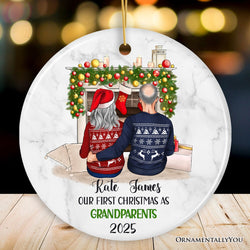 Personalized First Christmas as Grandparents Ornament, Grandpa and Grandma Holiday Gift