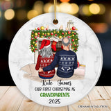 Personalized First Christmas as Grandparents Ornament, Grandpa and Grandma Holiday Gift