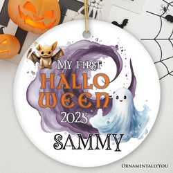 Fun & Spooky First Halloween Personalized Ornament, Cute Ghost Baby Custom Gift