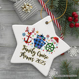 Personalized Cruise Vacation Buffalo Plaid Leopard Merry Christmas Ornament Gift