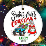 Fun & Whimsical Santa’s Favorite Grandma Personalized Christmas Keepsake Ornament, Grandmother Appreciation Gift