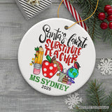 Heartfelt Santa's Favorite Substitute Teacher Personalized Christmas Ornament, School Professor Appreciation Custom Gift