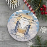 Heaven is a Beautiful Place Personalized Christmas Ornament, Keepsake Deceased Memorial Quote Decoration