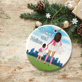 Superhero Mom and Daughter Personalized Ornament, Wonder Woman Christmas Gift for Mother with Child