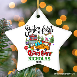 Santa’s Favorite Crossing Guard Personalized Christmas Ornament, School Crossing Patrol Officer Appreciation Gift