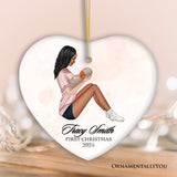 Mother and Newborn Baby Personalized First Christmas Ornament