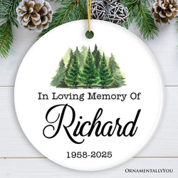 Personalized Memorial Minimalist Ornament, In Loving Memory Keepsake Gift