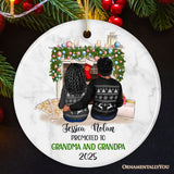Personalized First Christmas as Grandparents Ornament, Grandpa and Grandma Holiday Gift