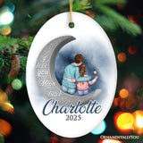 Love You To The Moon And Back Personalized Mom and Child Ornament, Thoughful Christmas Gift for Kids