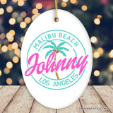 Fabulous and Vibrant Chic Girl Personalized Ornament, Fashionable Beach Adventure Custom Gift