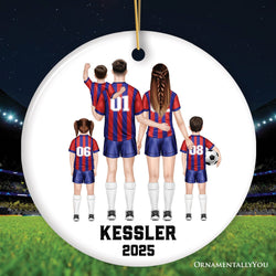 Soccer Family Personalized Ornament, Custom Christmas Gift for Football Players and Coaches