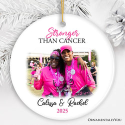 Women’s Cancer Awareness Custom Photo Ornament, Image Upload Personalized Gift