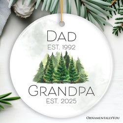 Personalized Ornament For New Grandpa, Promoted Dad to Grandfather Gift With Custom Date