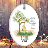 Sweet Simple Beauty Personalized Newborn Baby Christmas Ornament, Custom Name Ceramic Keepsake