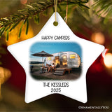 Camping Memory Photo Customized Ornament, Personalized Christmas Camper Gift
